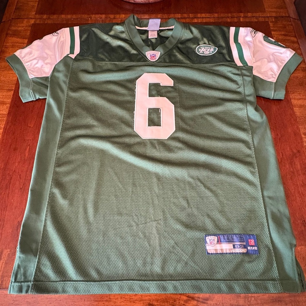 New York Jets Mark Sanchez 6 Reebok On-Field Jersey Green‎ NFL Size 52